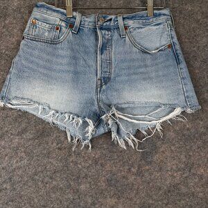 Levi's Premium Distressed 501 Denim Shorts Women's Size 28